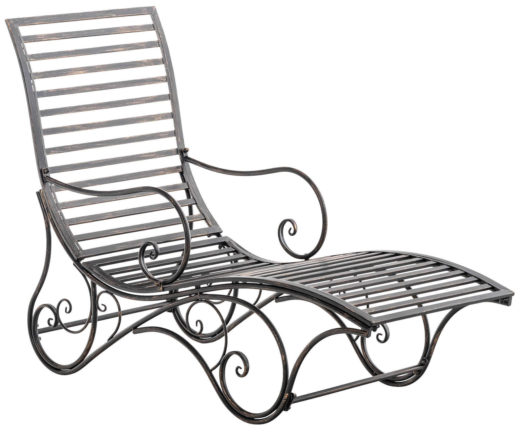 GARTENLIEGE Senta Antik 58x140x101cm Metall Bronze Sonnenliege - Bronzefarben, Metall (58/101/140cm) - DELUKE