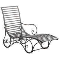 GARTENLIEGE Senta Antik 58x140x101cm Metall Bronze Sonnenliege - Bronzefarben, Metall (58/101/140cm) - DELUKE