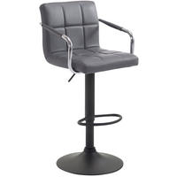 BARHOCKER Lederlook grau - Schwarz/Grau, Textil/Metall (54/91/46cm) - CLP