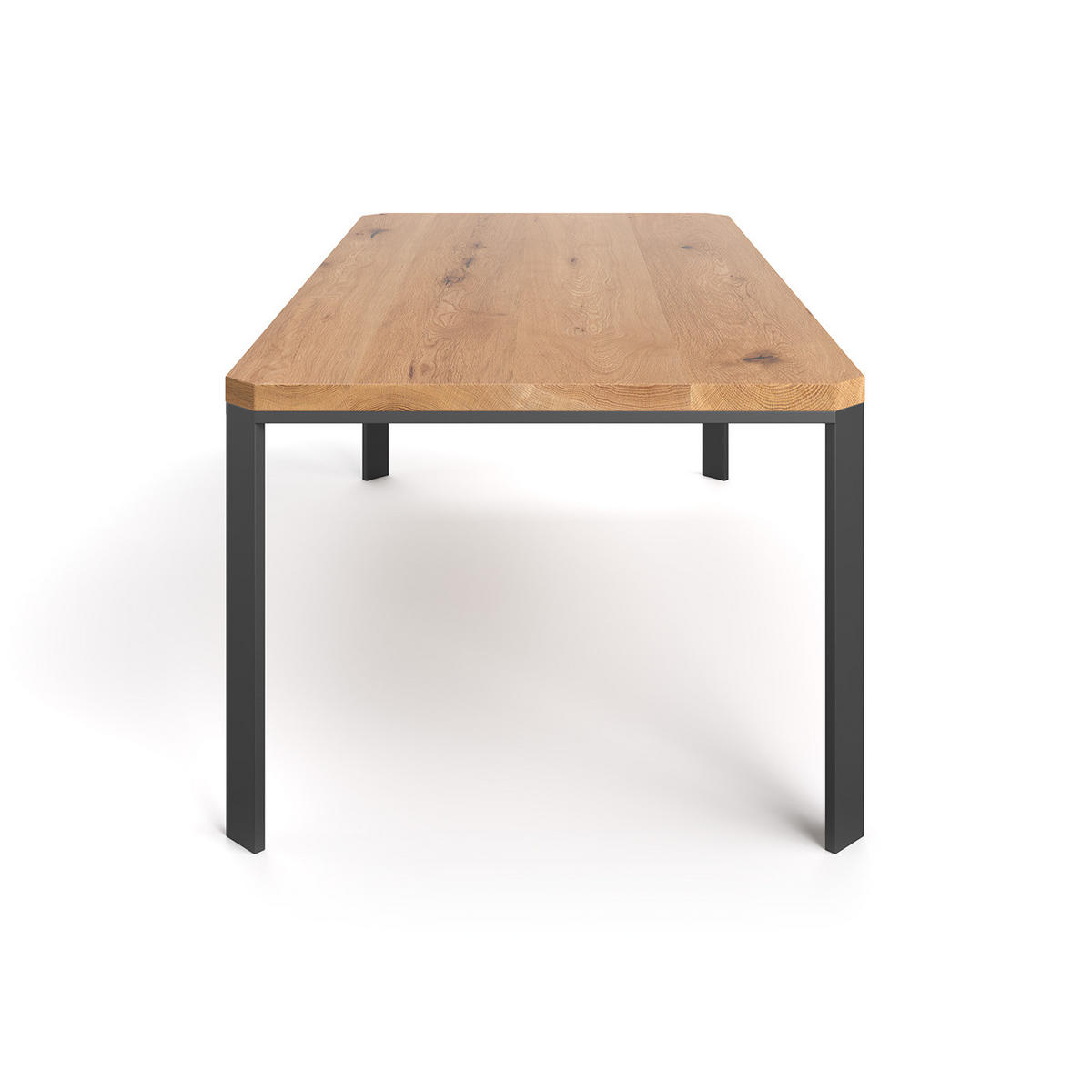 ESSTISCH Mart aus massivem Eichenholz 200x100 cm - Eichefarben/Schwarz, Holz/Metall (200/100/75cm) - Danzz