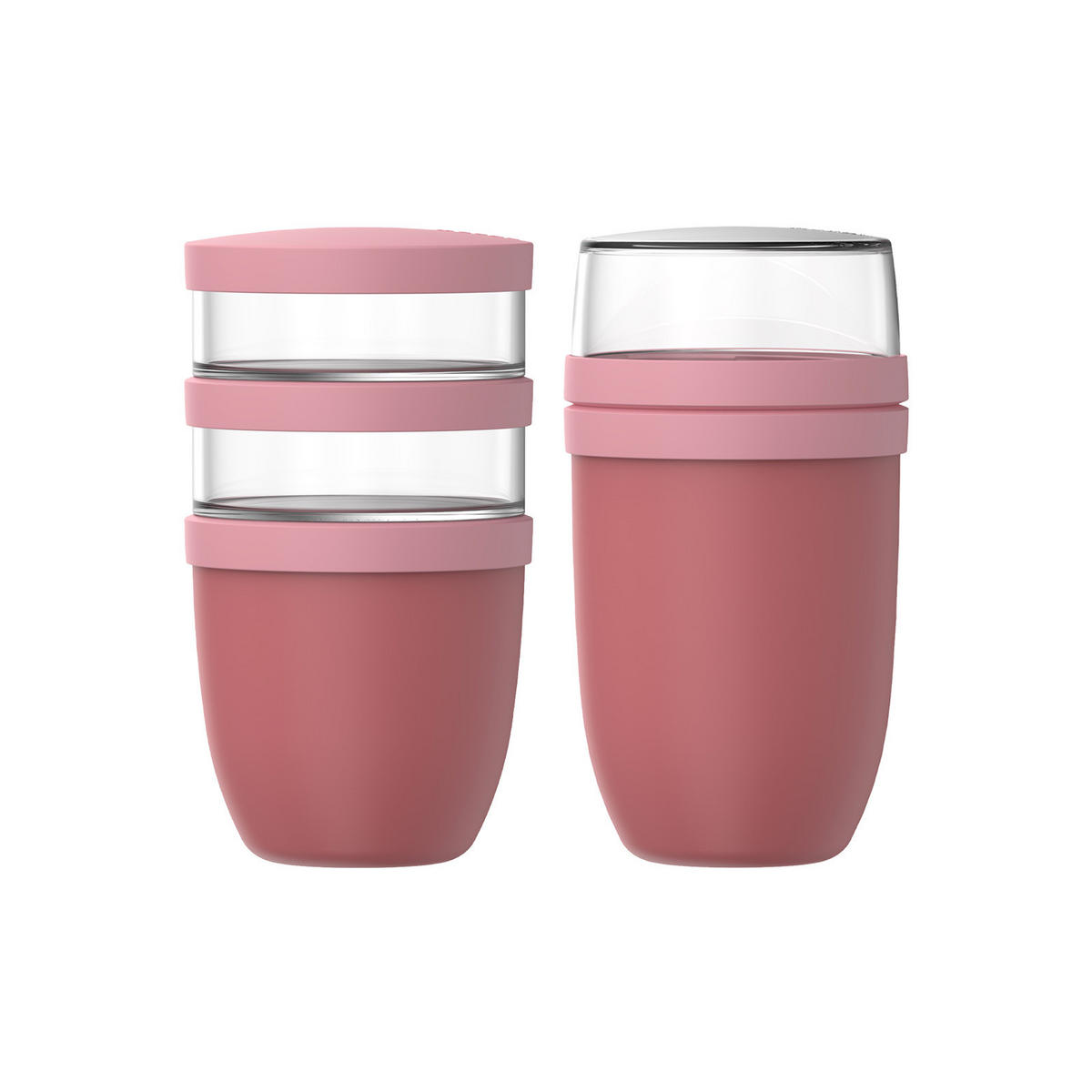 LUNCHPOT-SET XL Ellipse Vivid Mauve 900 ml + 1050 ml 2er Set - Altrosa, Kunststoff (10.7/20/10.7cm) - Mepal