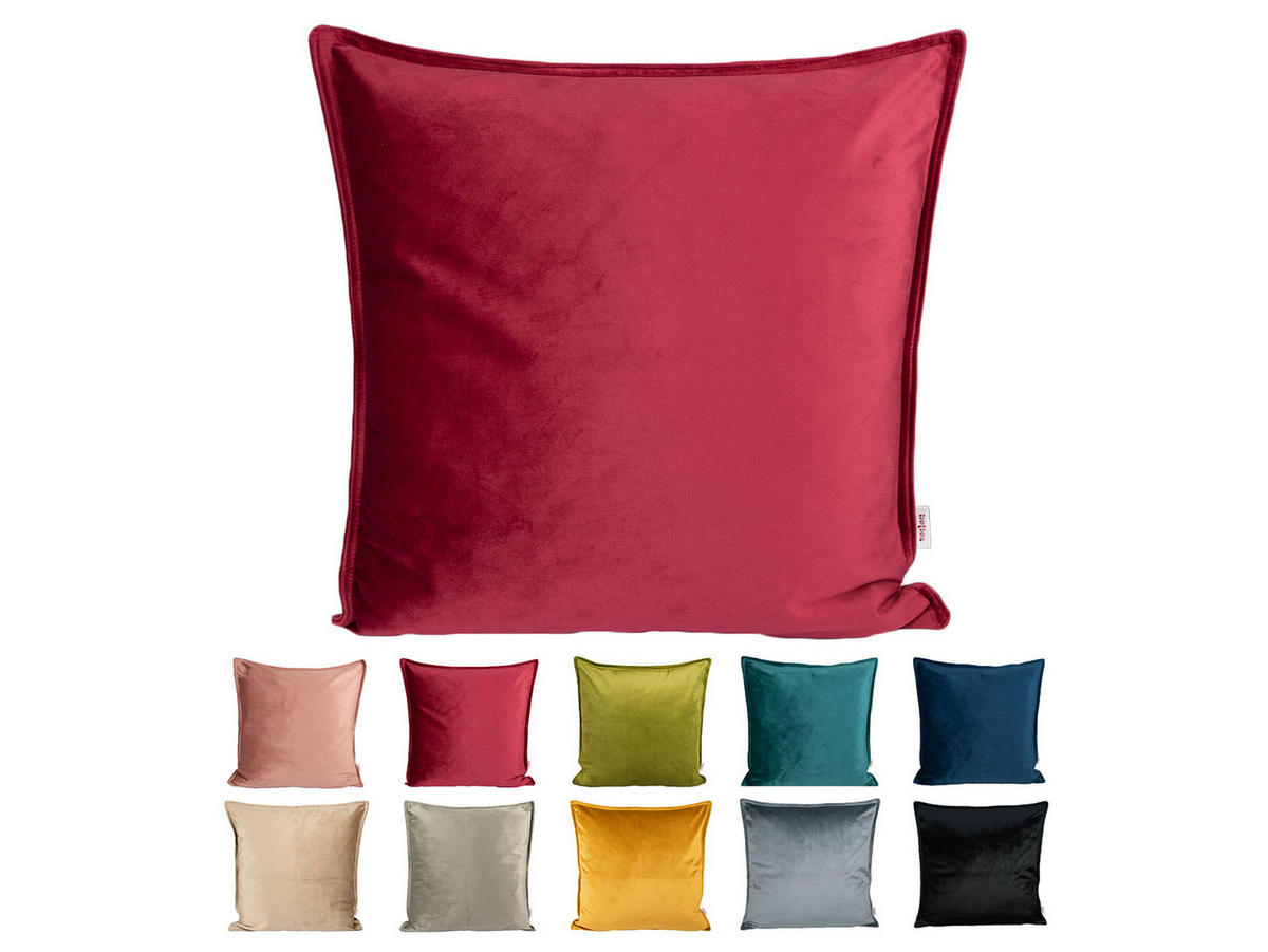 KISSENHÜLLE Samt&Sonders karmin-rot 50/50 cm - Rot, Textil (50/50cm) - beties Heimtextil