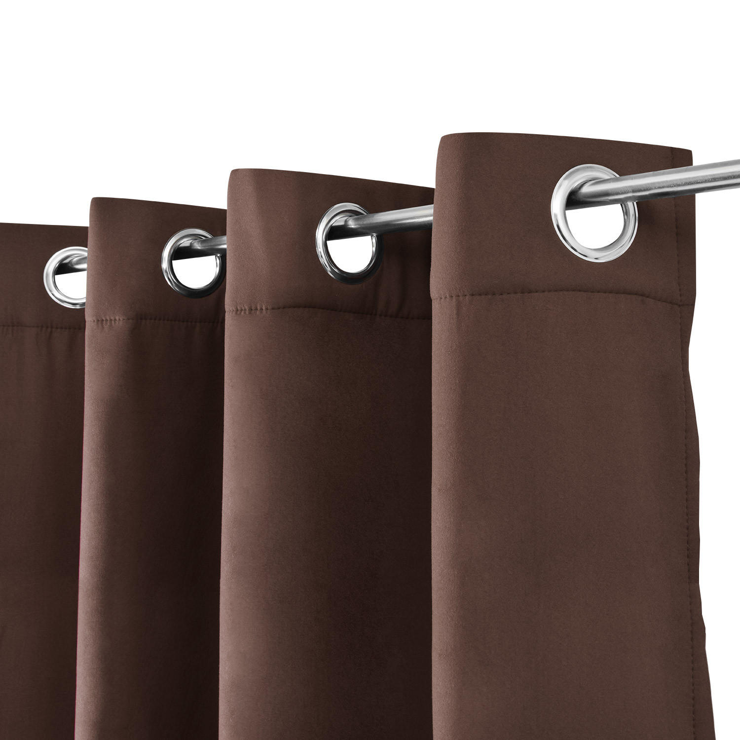 VORHANG Amelie TO mit Öse 140x245cm Braun (2tlg) - Braun, Textil (140/245/1cm) - Beautissu 