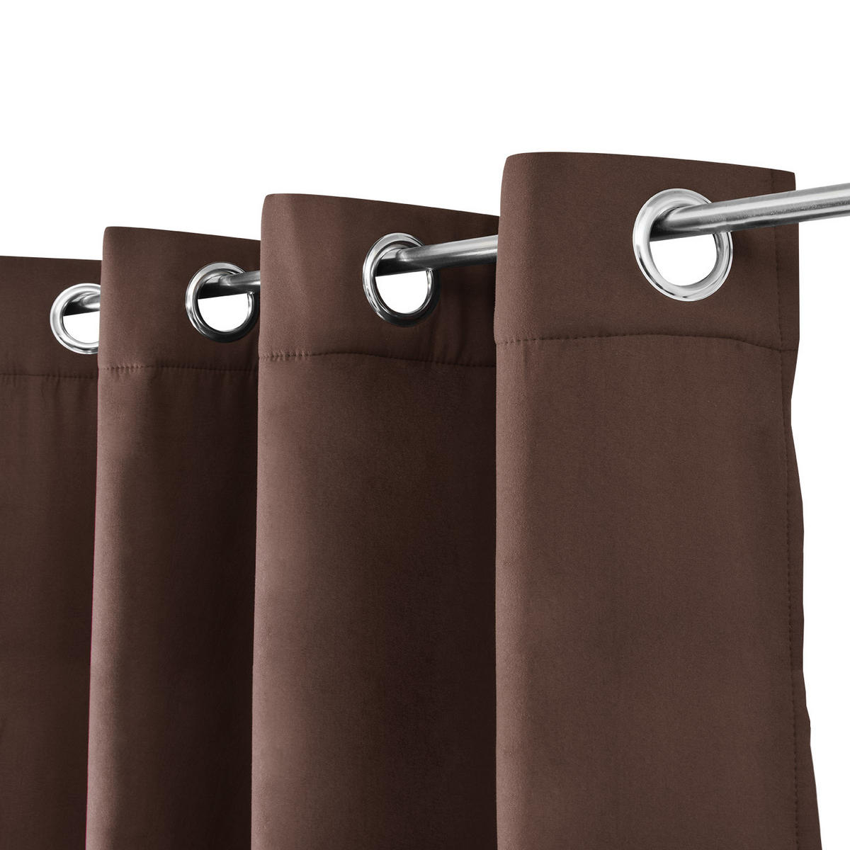 VORHANG Amelie TO mit Öse 140x245cm Braun (2tlg) - Braun, Textil (140/245/1cm) - Beautissu 