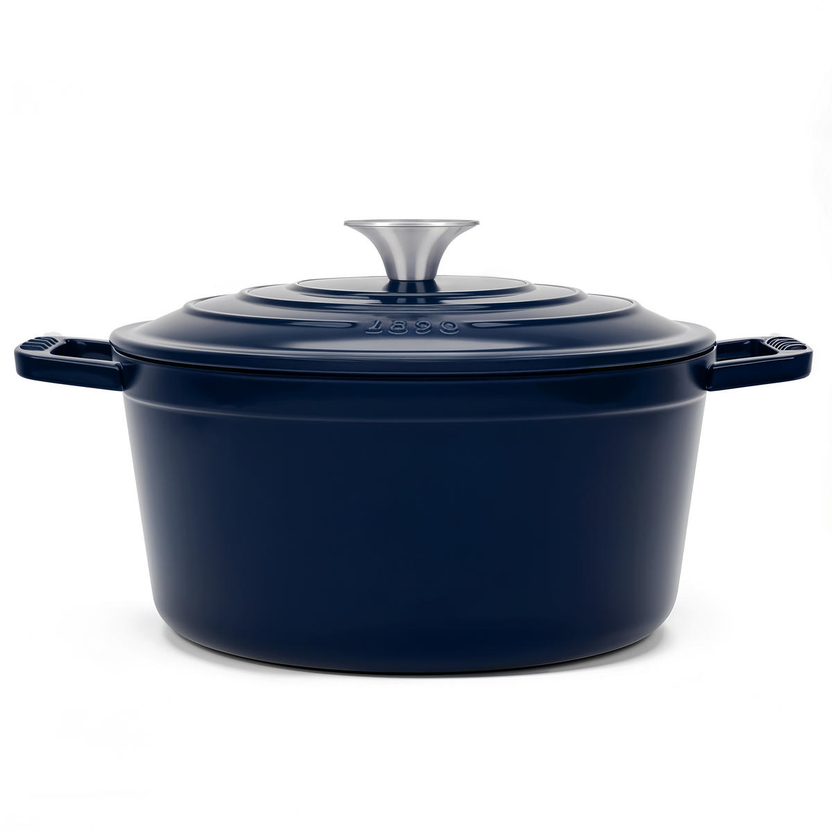 SCHMORTOPF ALMA25 Marineblau, Runder Schmortopf aus emailliertem, Gusseisen 25 cm, Fassungsvermögen 4,7 L - Schwarz, Metall (34.5/31.5/17cm) - La Fonderie 1890