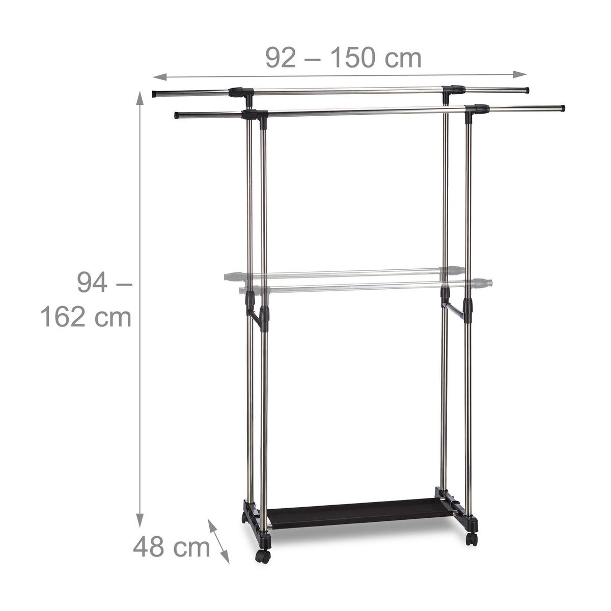 ROLLGARDEROBE - Multicolor, Kunststoff/Textil (150/162/48cm) - Relaxdays