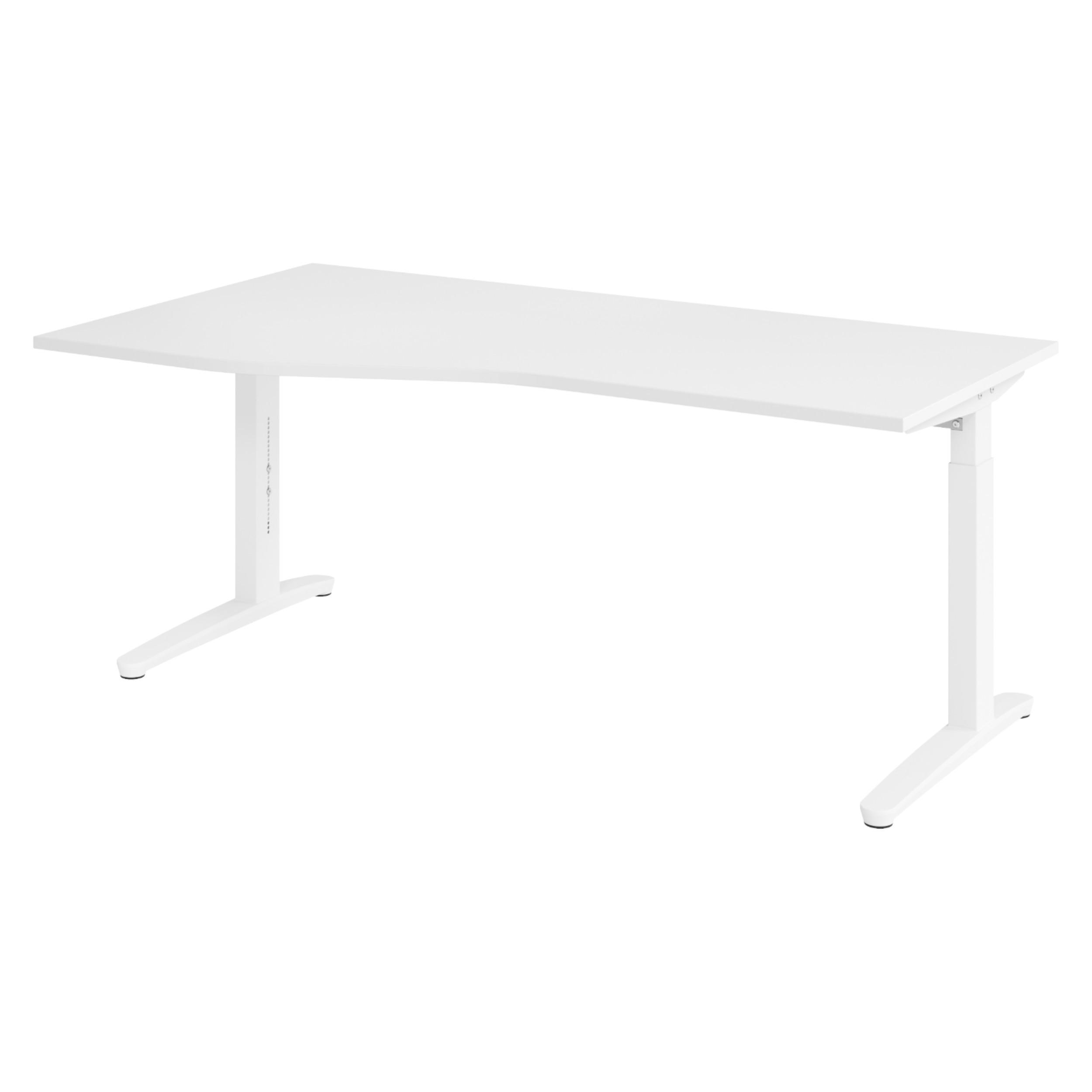 bümö Schreibtisch Weiß, Weiß 180x74x100 cm