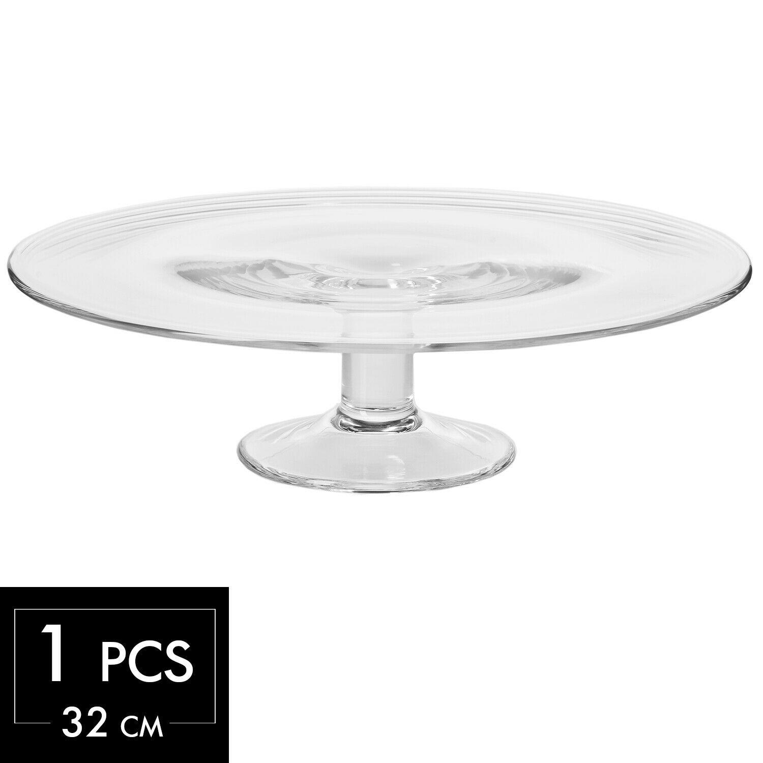 TORTENPLATTE, 1 Stk., 32 cm, Handgemacht - Transparent, Glas (32cm) - Krosno Glass