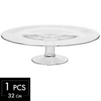 TORTENPLATTE, 1 Stk., 32 cm, Handgemacht - Transparent, Glas (32cm) - Krosno Glass