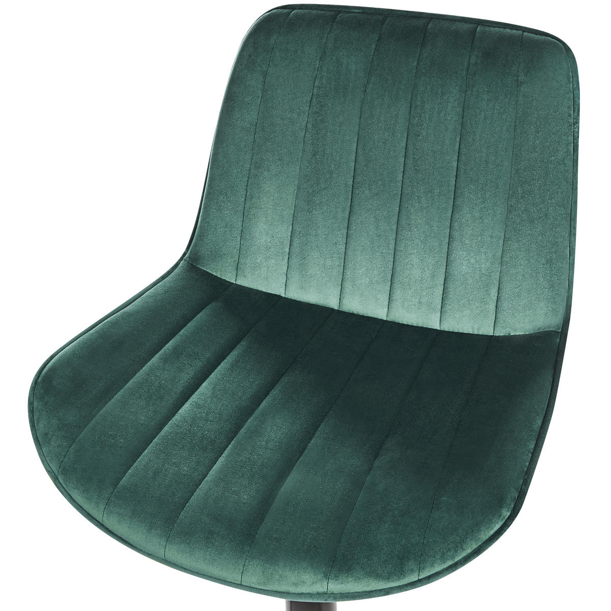 DREHHOCKER 2er-Set Samtstoff Smaragdgrün Dubrovnik - Schwarz/Grün, Textil (51/88/54cm) - Beliani