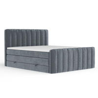 BOXSPRINGBETT Novara Grau 140/200 cm - Schwarz/Grau, Holz/Holzwerkstoff (140/200cm) - Maison de Reve