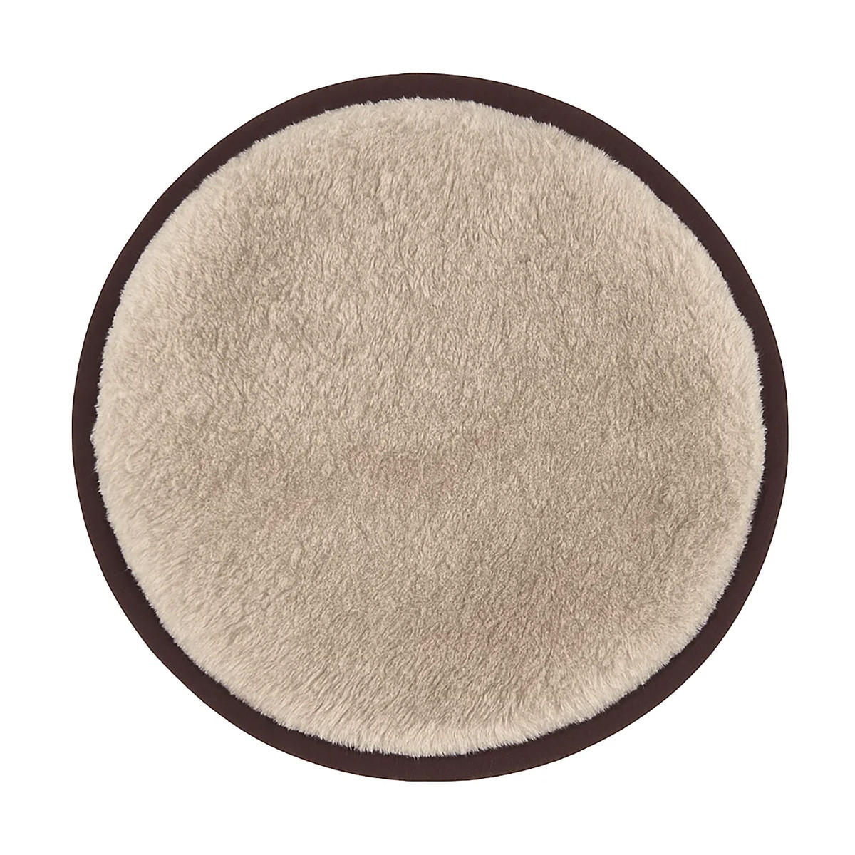 SITZKISSEN Merino Schurwolle Weiches Wollkissen Rund 40/40 cm - Braun, Fell (40/40cm) - Provellus