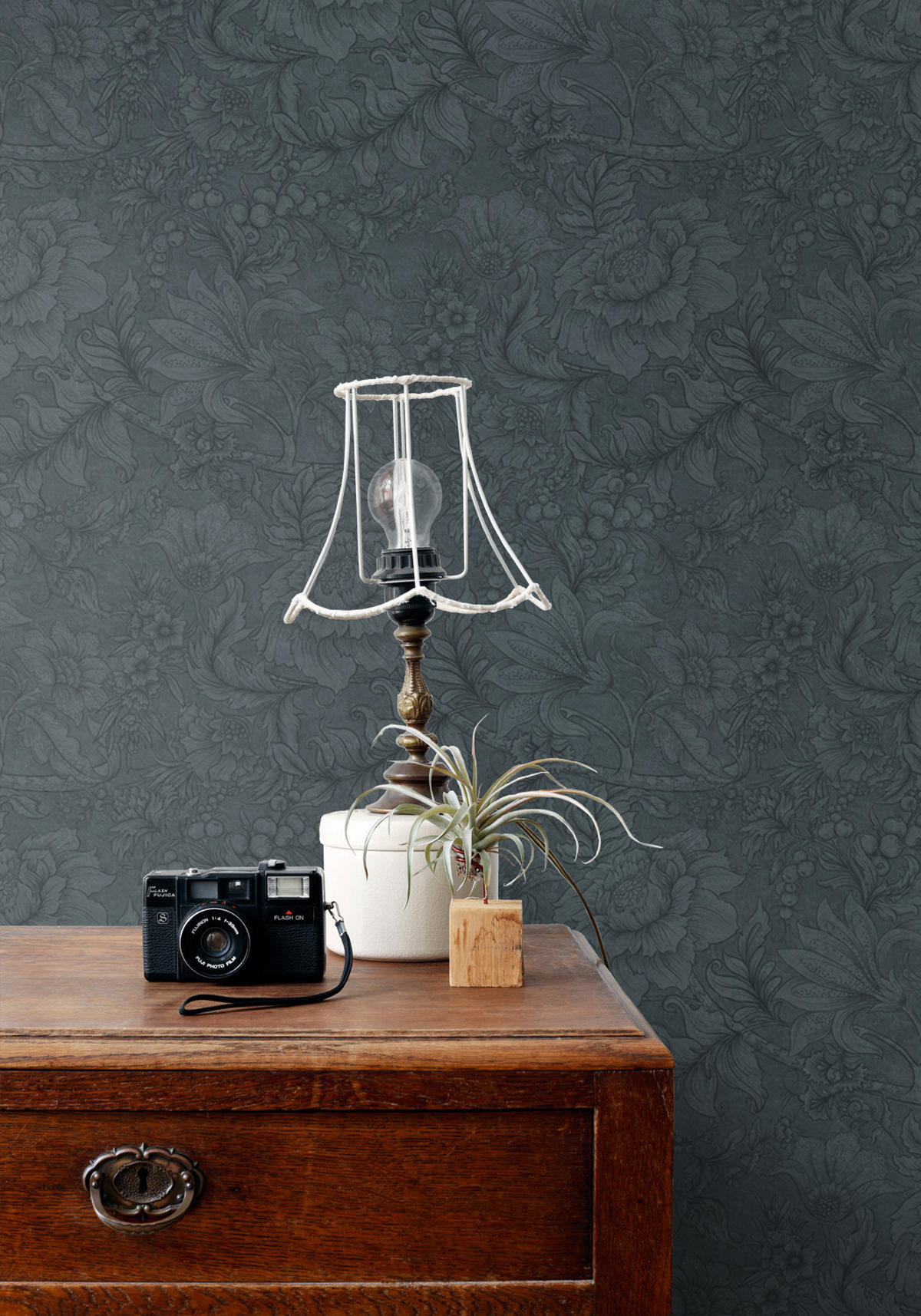 TAPETE Blumenmuster 50 x 900 cm - Blau, Papier (50/900cm) - ESTAhome