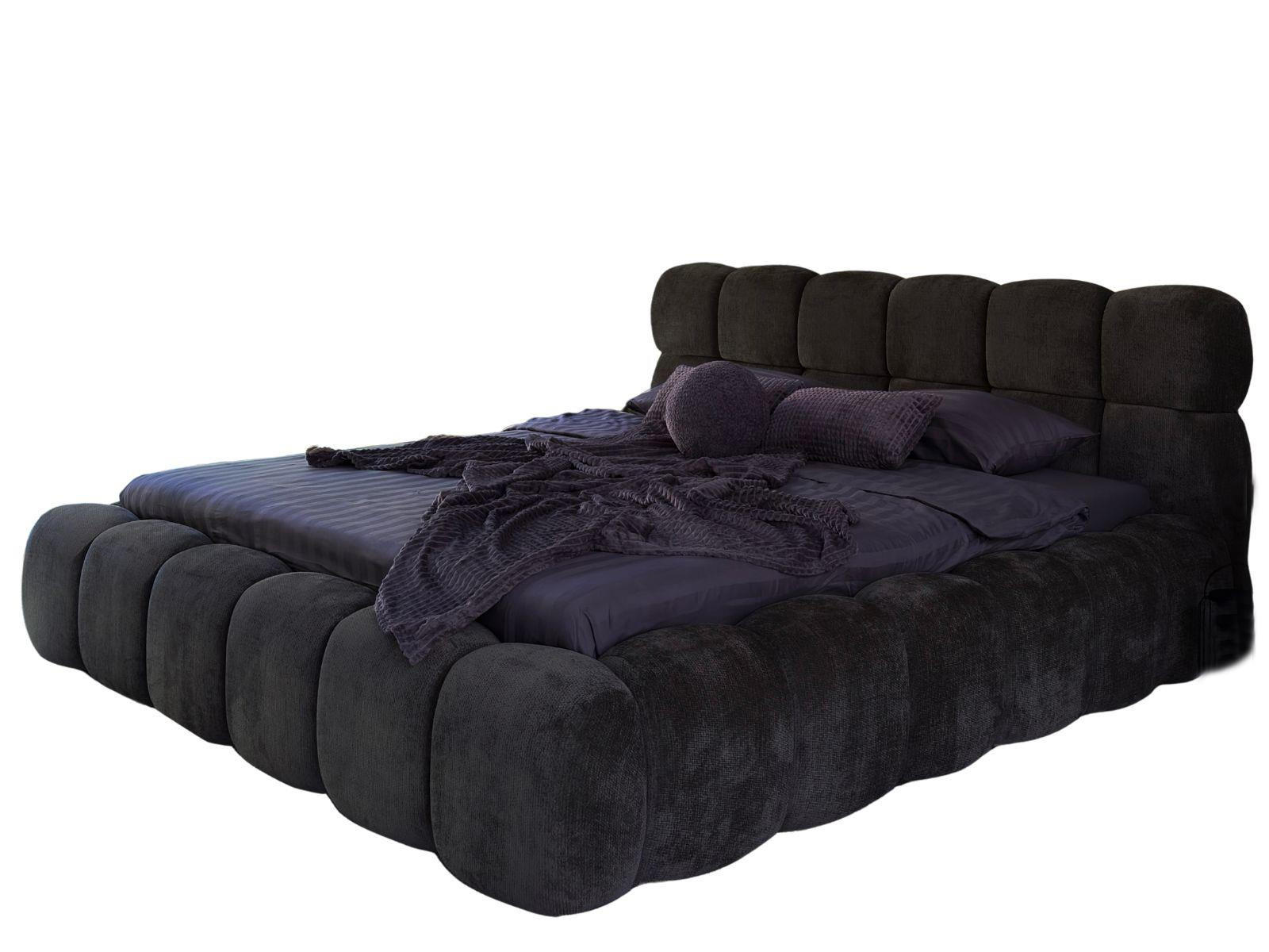 POLSTERBETT 140x200 ELVA Schwarz - Schwarz, Holzwerkstoff (140/200cm) - Compleo24