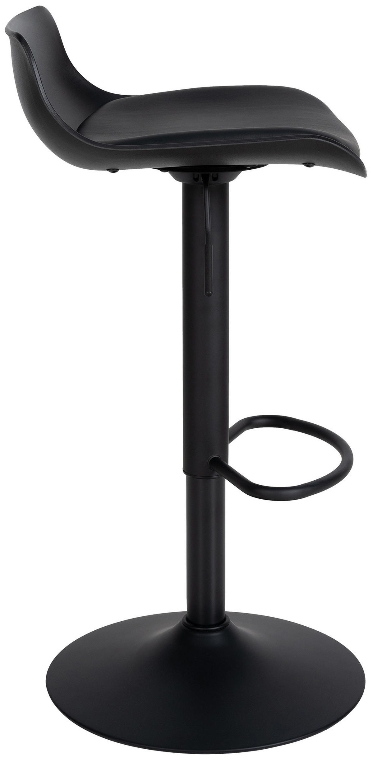BARHOCKER höhenverstellbar Schwarz JUTO Kunstleder 685-94x43x44 cm - Schwarz, Leder/Metall (43/68.5/44cm) - DELUKE