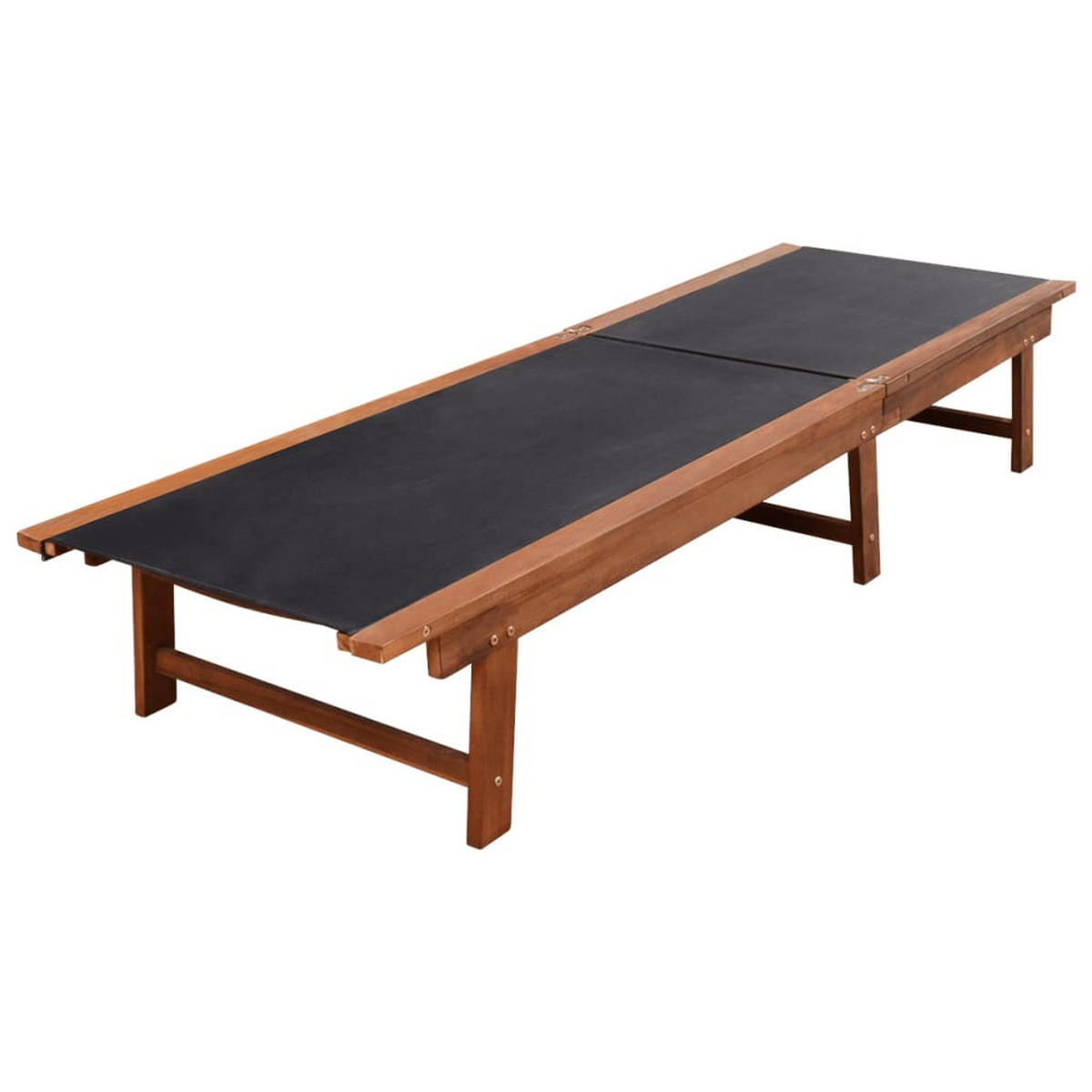 SONNENLIEGEN 2 Stk. mit Tisch Akazie Massivholz und - Braun, Holz (66/34/200cm) - furnicato