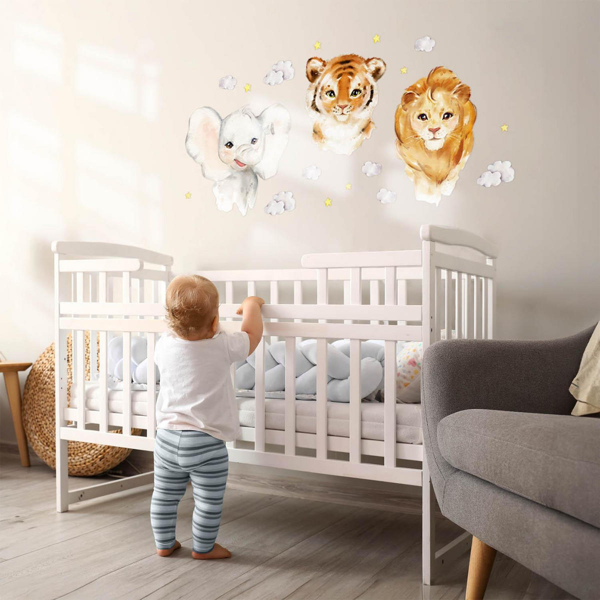 WANDAUFKLEBER 80x127cm - Kleintiere - Multicolor, Kunststoff (80/127/0.1cm) - Wallfluent