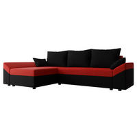 ECKSOFA Dante L - Rot/Schwarz, Holz/Kunststoff (240/140cm) - MIRJAN24