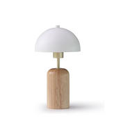 TISCHLAMPE - 20 cm x 20 cm - Holz, Platte, Metall - Naturfarben Hell, Weiß TANTA - Naturfarben/Weiß, Holz/Metall (20/20/35.5cm) - Vente-Unique