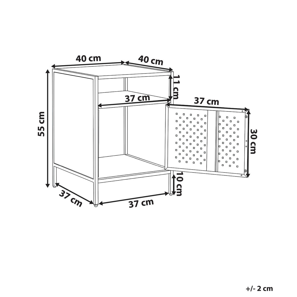 BÜROSCHRANK Metall Schwarz Waikato - Schwarz, Metall (40/55/40cm) - Beliani