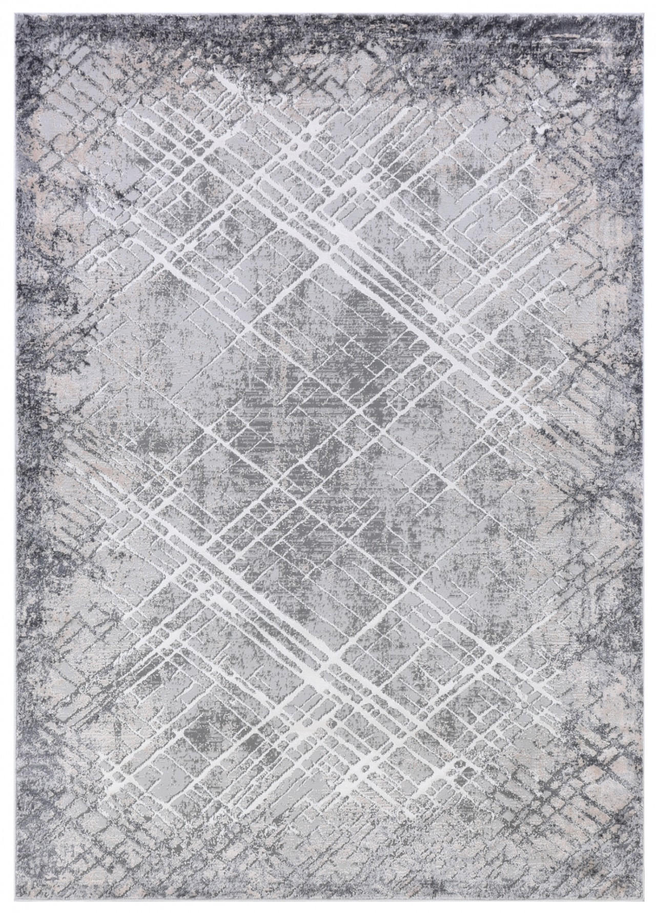 KOBEREC grafitový šedý abstraktní - 200 x 300 cm - šedá, textil (200/300cm) - Mazovia