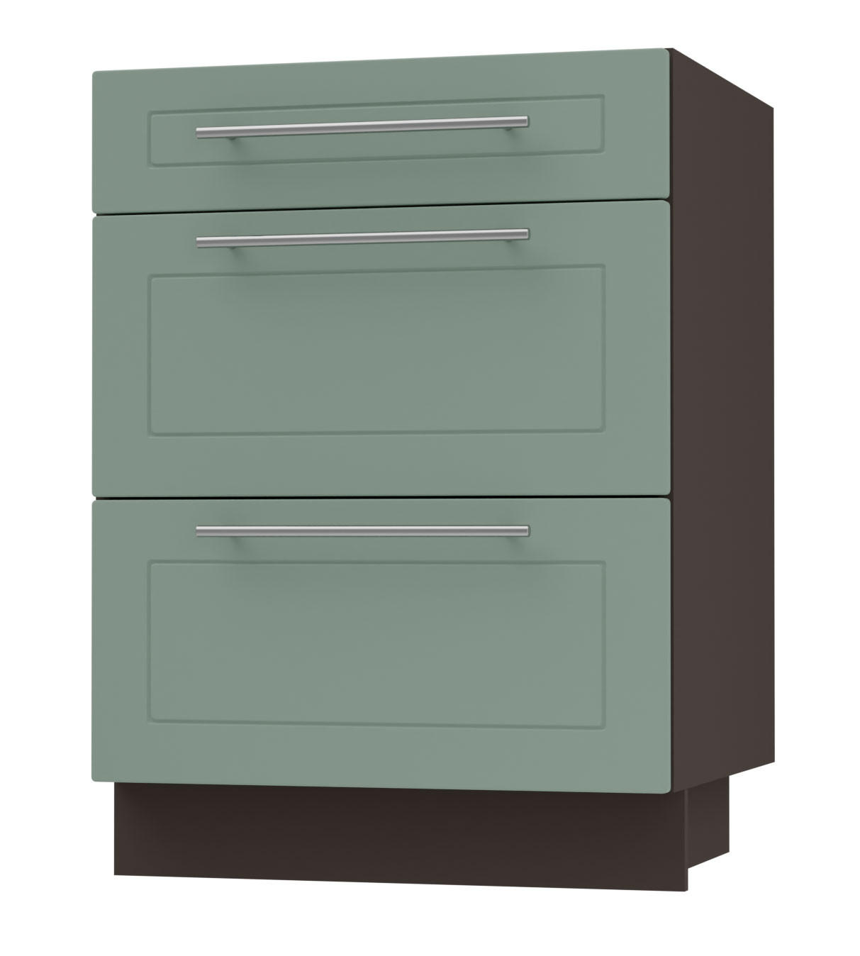 Feldmann-Wohnen Schubladenunterschrank Mintgrün, Dunkelgrau 60x82x50 cm