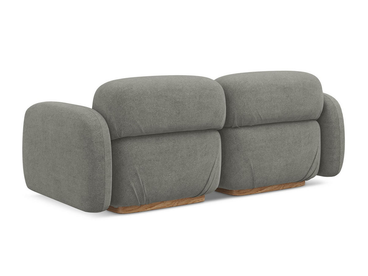 3-SITZER SOFA Bouclé Stoff Beige - Greige/Beige, Holz/Textil (190/73/95cm) - Makamii