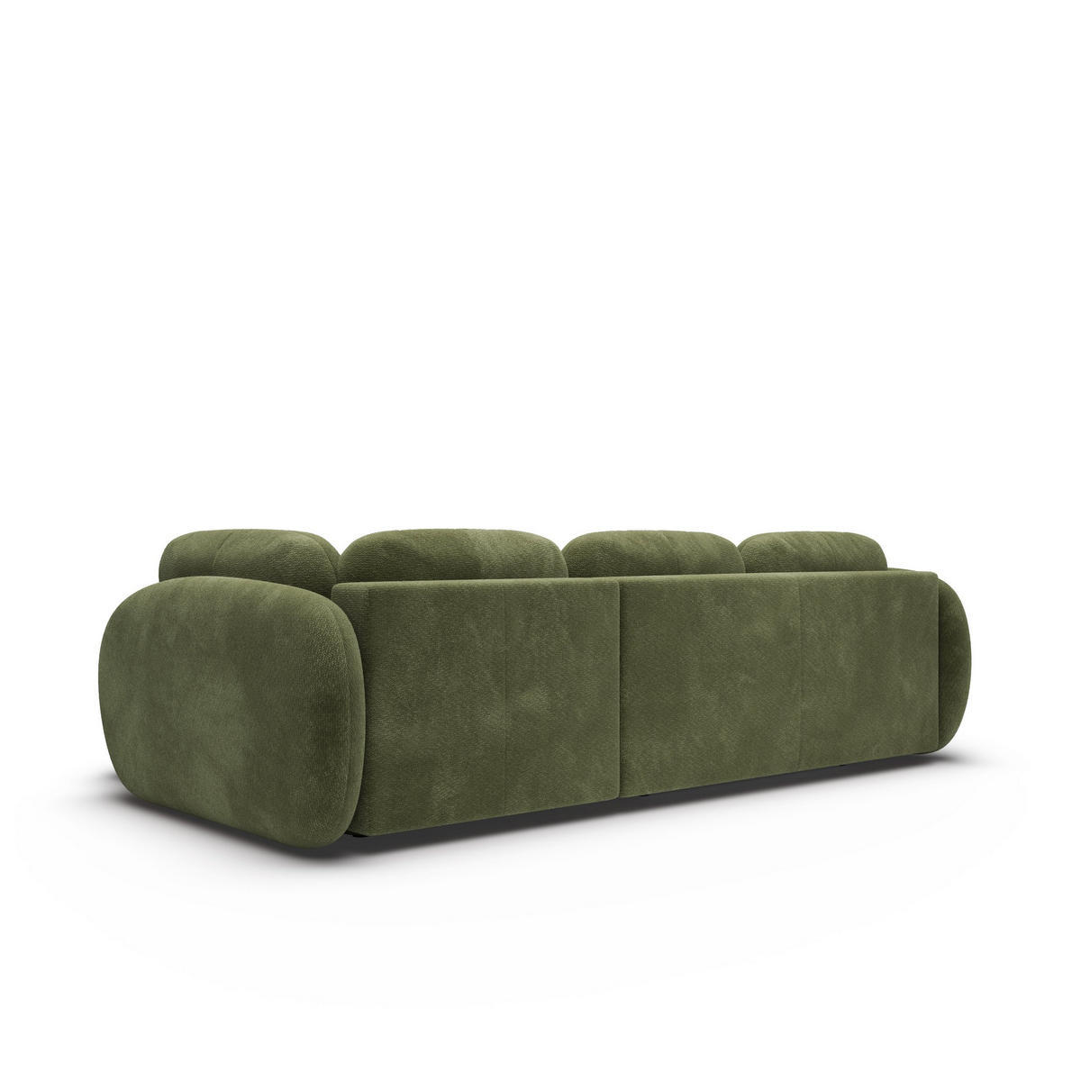ECKSOFA AMICO II R-S Grün Geflochtener Stoff mit Schlaffunktion - Grün, Holz (289/190cm) - MASSENO