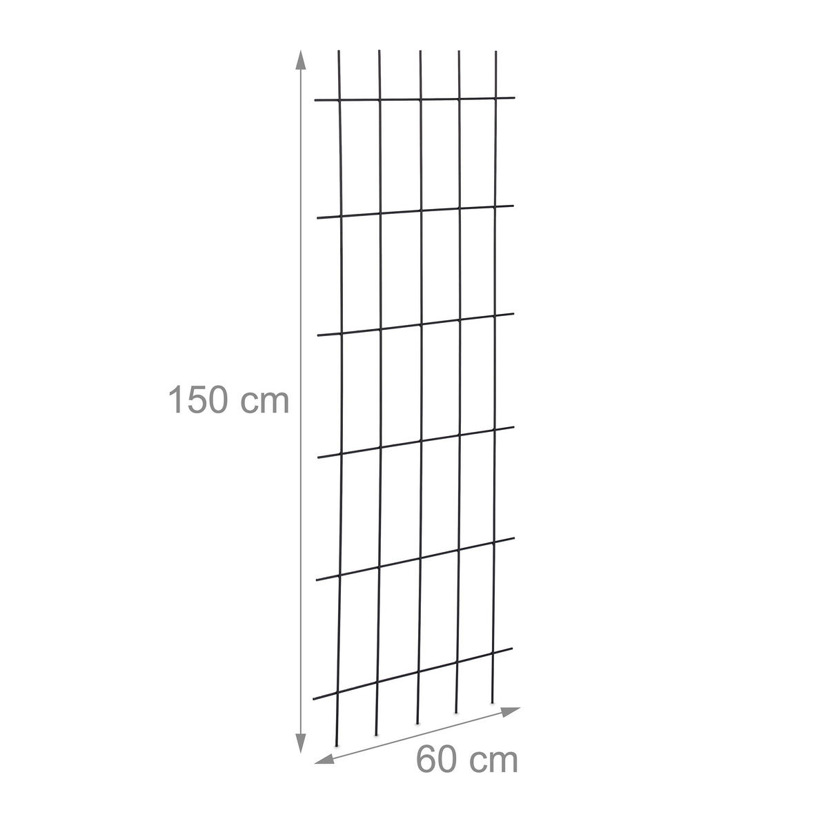 RANKGITTER - Schwarz, Metall (60/150/1cm) - Relaxdays