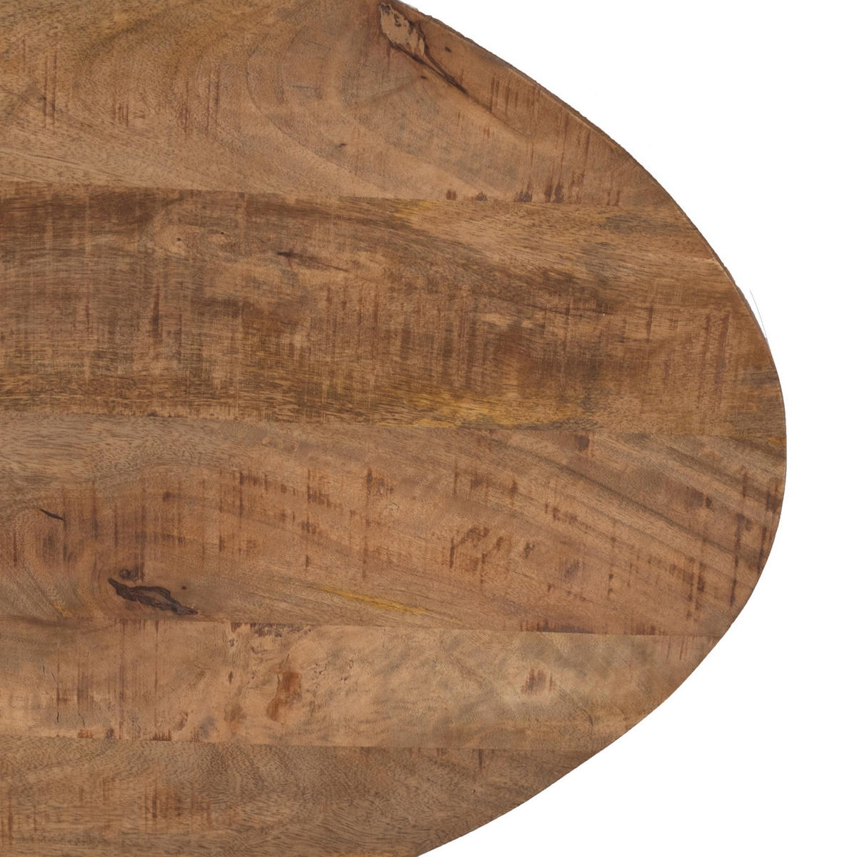 COUCHTISCH oval aus Mangoholz 130cm, braun - Braun, Holz/Metall (130/70/40cm) - Giga Meubel
