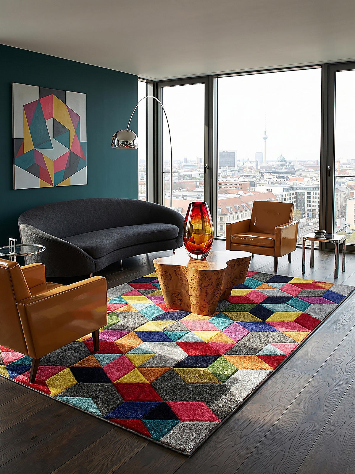 WEBTEPPICH MEON in Bunt, mit geometrischem Muster, 160 x 230 cm - Multicolor, Textil (230/160cm) - KADIMA DESIGN