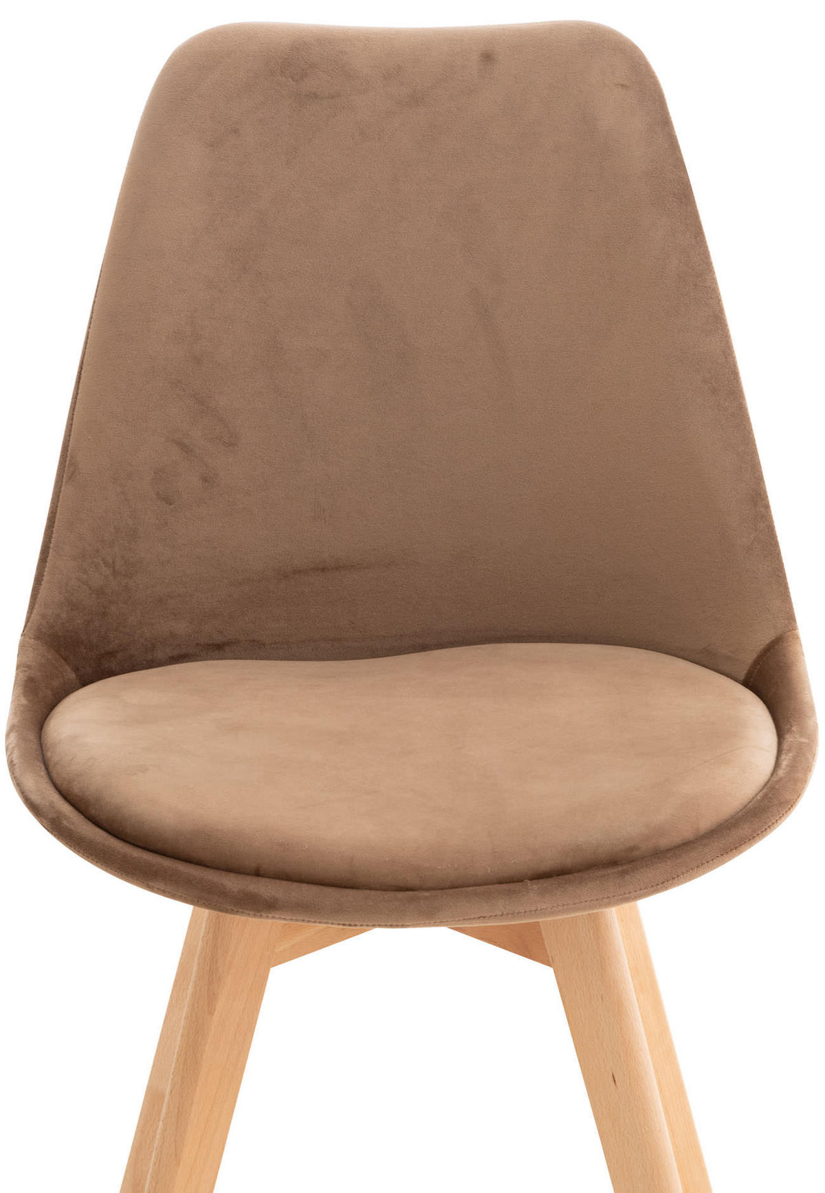 STUHL Samt braun - Eukalyptusholzfarben/Braun, Holz/Textil (49/83/50cm) - CLP