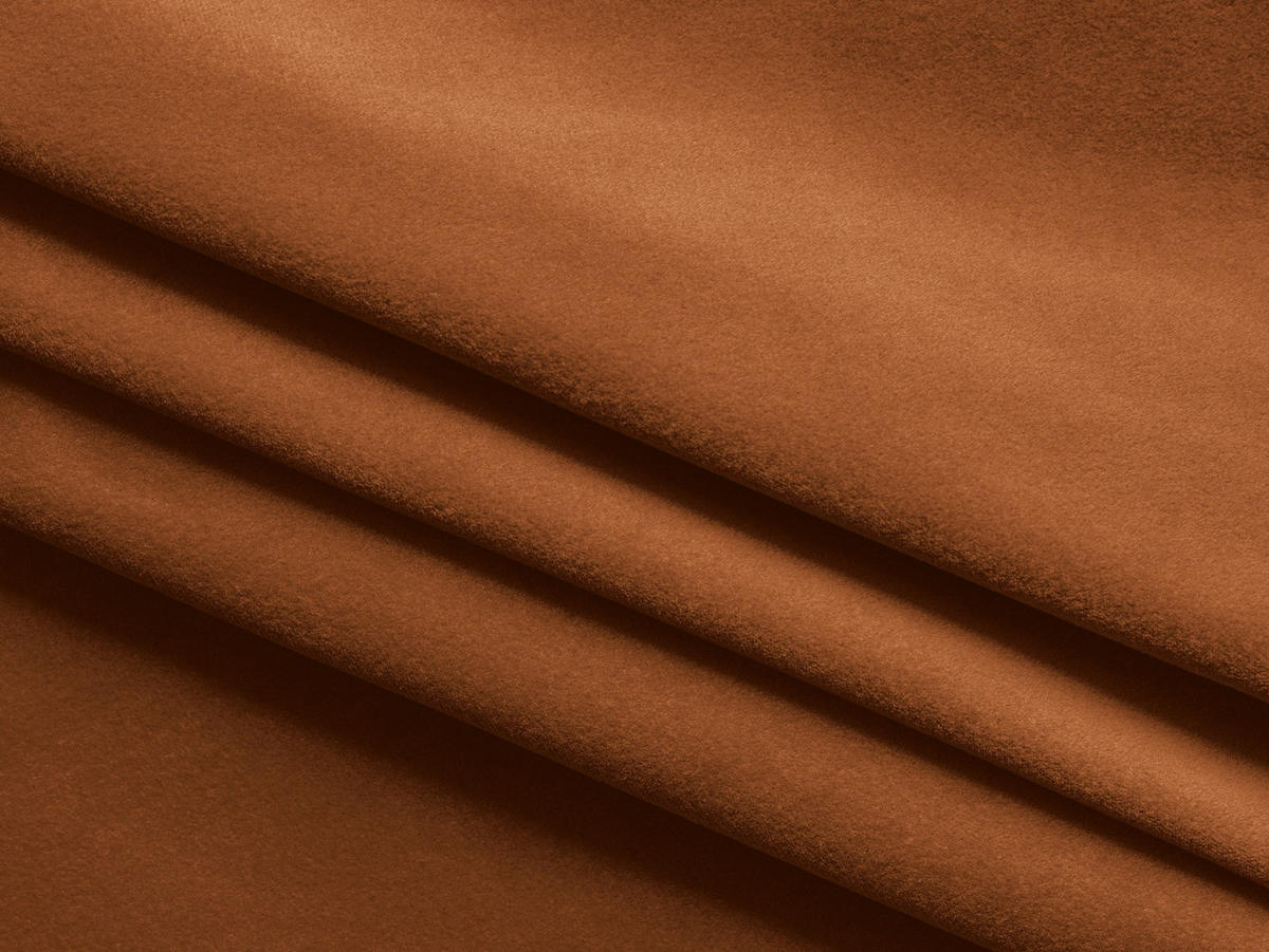 ECKSOFA mit Schlaffunktion Samt Stoff Orange - Terra cotta/Schwarz, Kunststoff/Textil (149/240cm) - Makamii