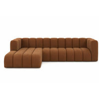 ECKSOFA L-Form GRAND 318 cm, Stoff Salvador, Dunkelbraun, Links - Dunkelbraun, Holz (318/179cm) - Kaiser Möbel