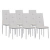 STUHL DIAMOND Lederimitat Metallbeine 6er Set Weiss - Weiß, Kunststoff/Metall (42/98/40cm) - Albatros