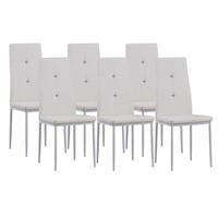 STUHL DIAMOND Lederimitat Metallbeine 6er Set Weiss - Weiß, Kunststoff/Metall (42/98/40cm) - Albatros