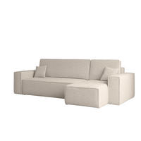 ECKSOFA Mit Schlaffunktion Und Bettkasten L-Form BEST Stoff Abriamo Beige Rechts - Beige, Holz/Textil (244/142cm) - Kaiser Möbel