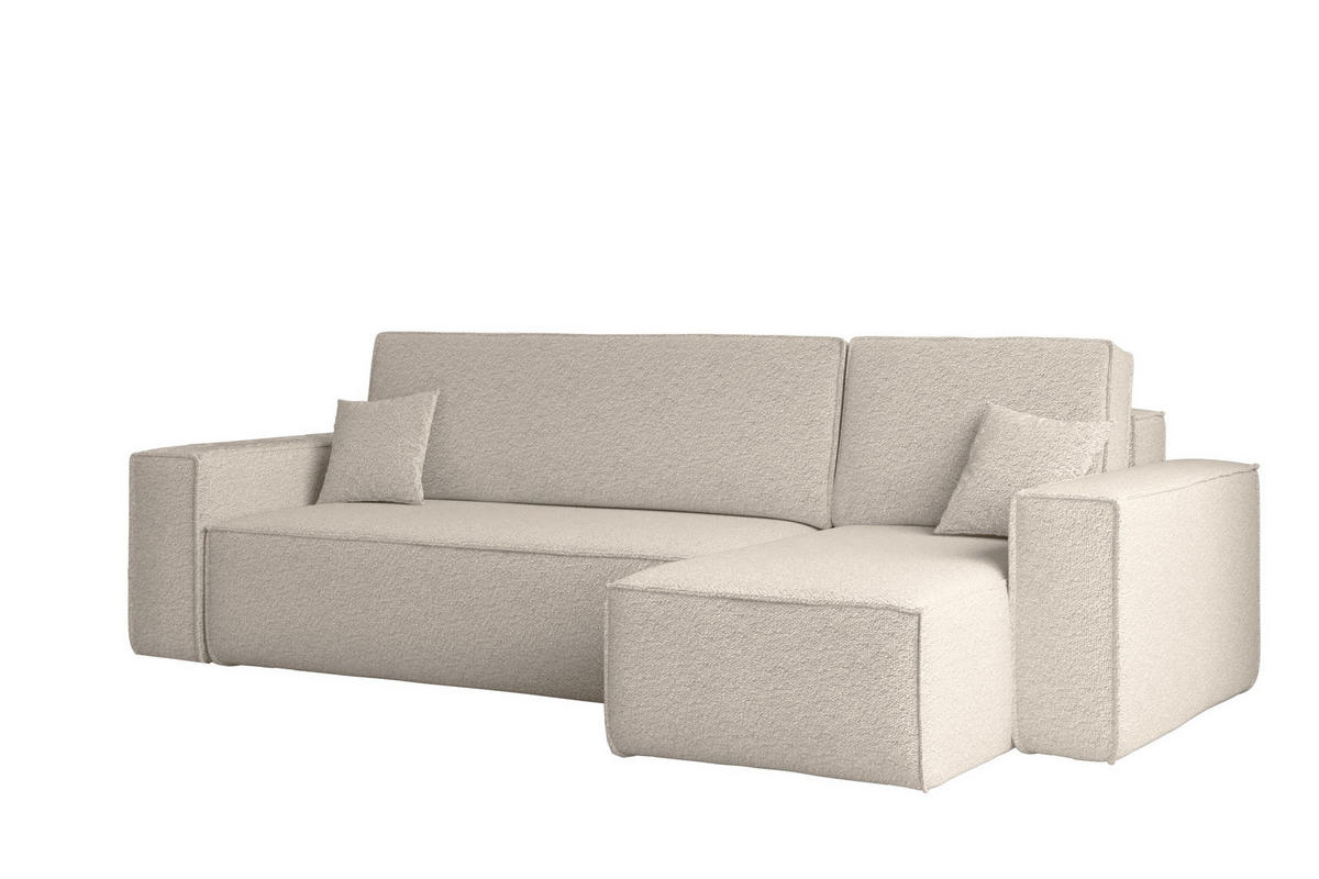 ECKSOFA Mit Schlaffunktion Und Bettkasten L-Form BEST Stoff Abriamo Beige Rechts - Beige, Holz/Textil (244/142cm) - Kaiser Möbel