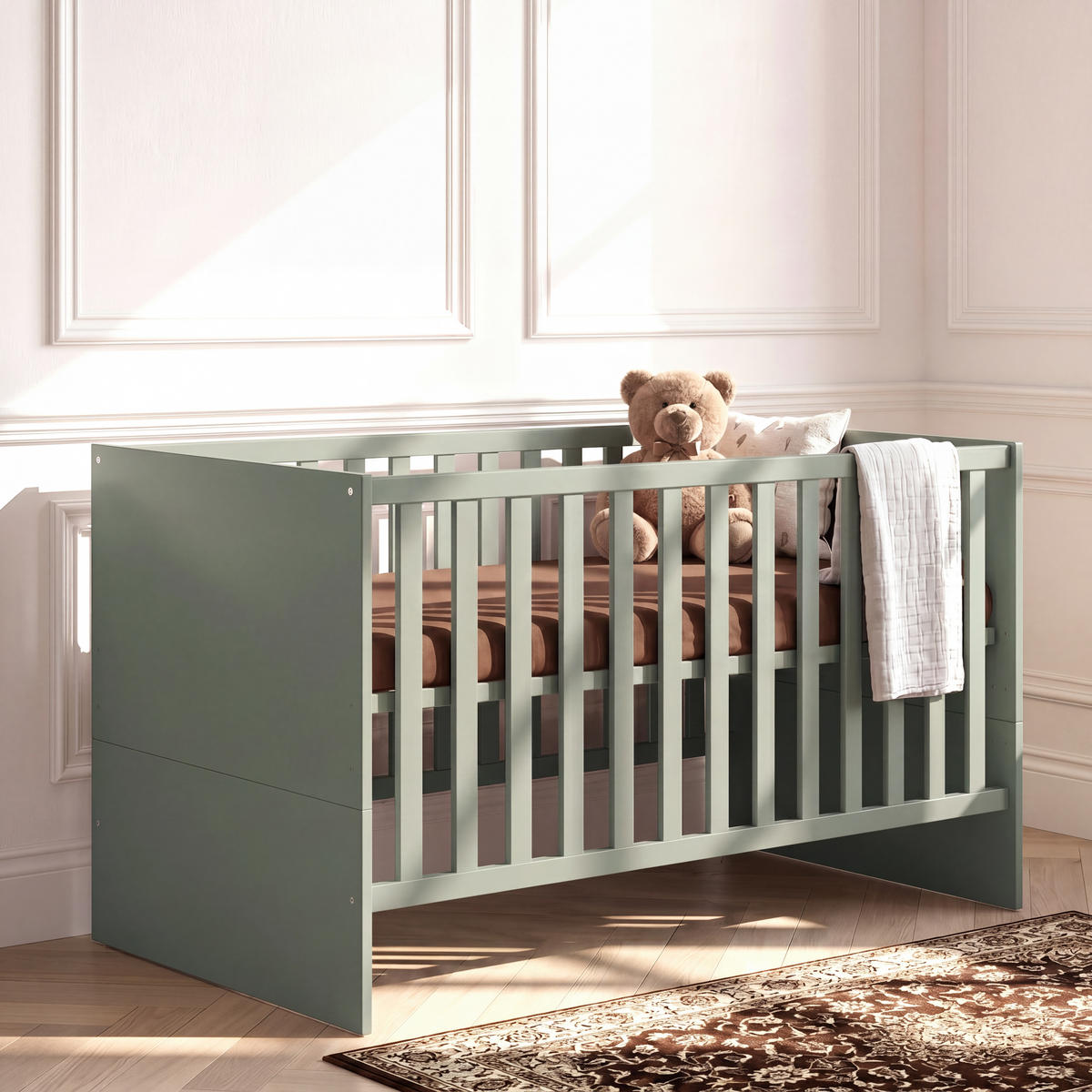 BABYBETT Essentials Premium Schilfgrün - Grün, Holz/Holzwerkstoff (70/140cm) - arthur berndt