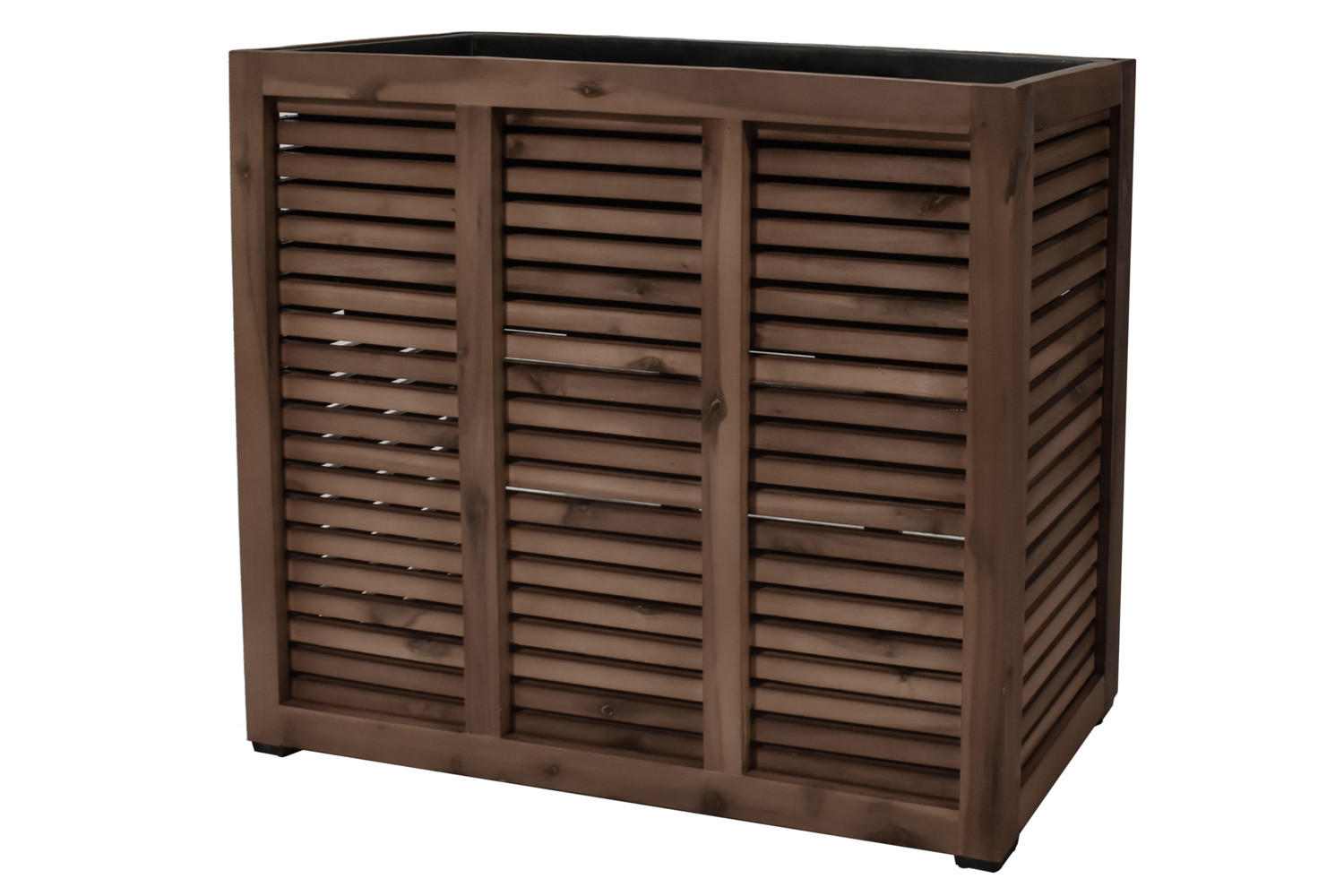 PFLANZKASTEN Colorado 3, 83x21x62 cm, Akazienholz, dunkel Braun - Dunkelbraun, Holz (21/62/83cm) - dasmöbelwerk