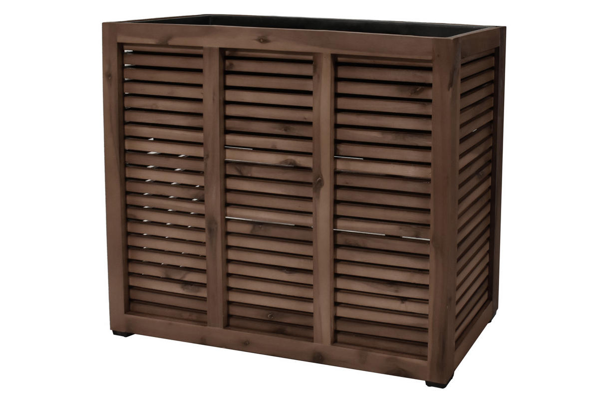 PFLANZKASTEN Colorado 3, 83x21x62 cm, Akazienholz, dunkel Braun - Dunkelbraun, Holz (21/62/83cm) - dasmöbelwerk