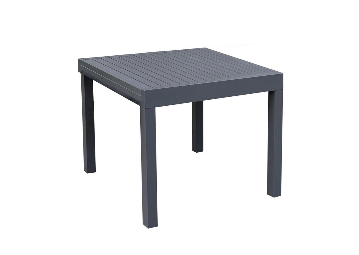 GARTEN-SITZGRUPPE Dorian 3-teilig Gartenmöbel-Set - Dunkelgrau, Kunststoff - DELUKE