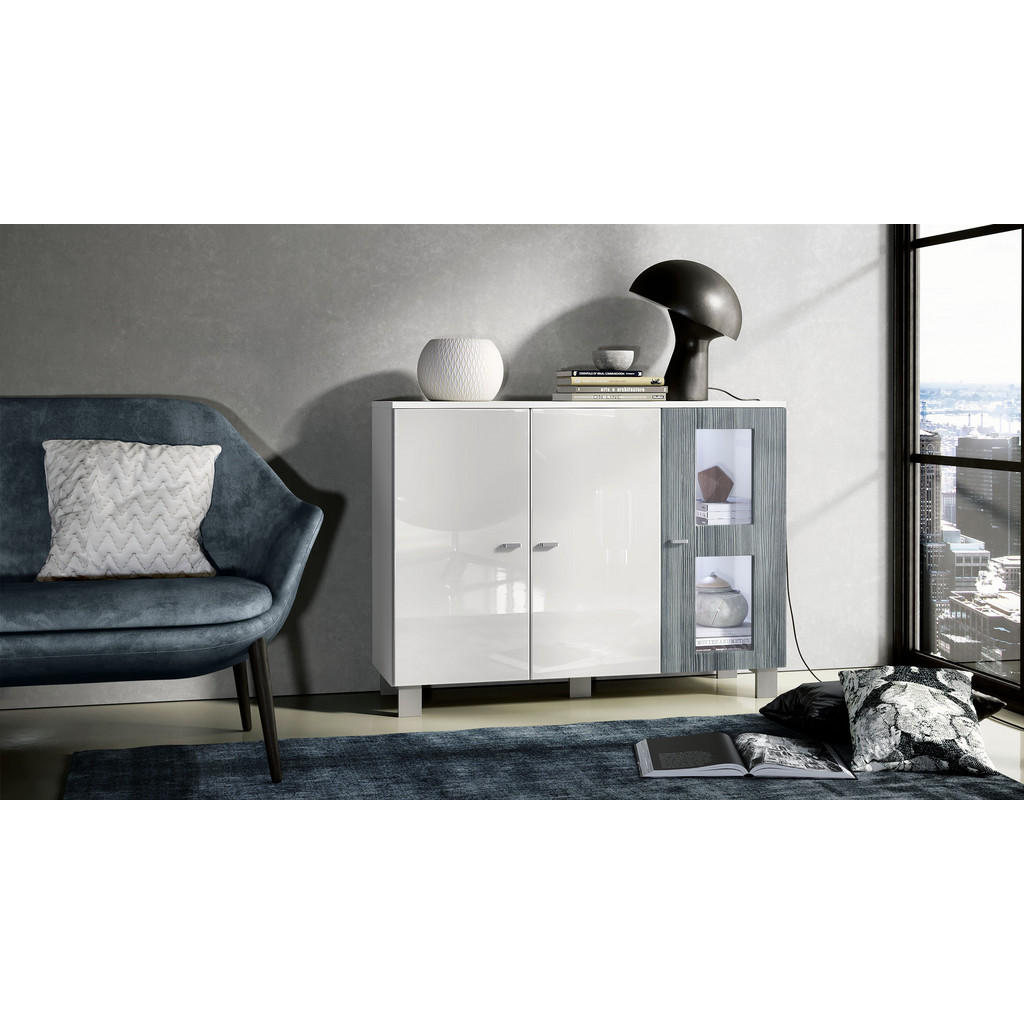 Thumbnail - Vladon Sideboard, Anthrazit, Holzwerkstoff, 107x81x35 cm, Wohnzimmer, Kommoden & Sideboards, Sideboards