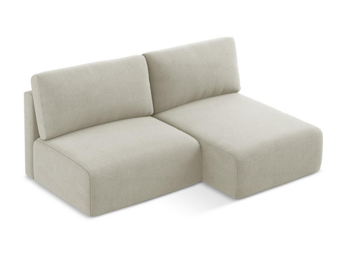 ECKSOFA mit Schlaffunktion rechts Strukturstoff Stoff Beige - Beige/Creme, Kunststoff/Textil (210/149cm) - Makamii