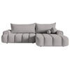 ECKSOFA Dandelino Grau mit Samtbezug, rechts - Schwarz/Grau, Kunststoff/Textil (275/168cm) - Selsey