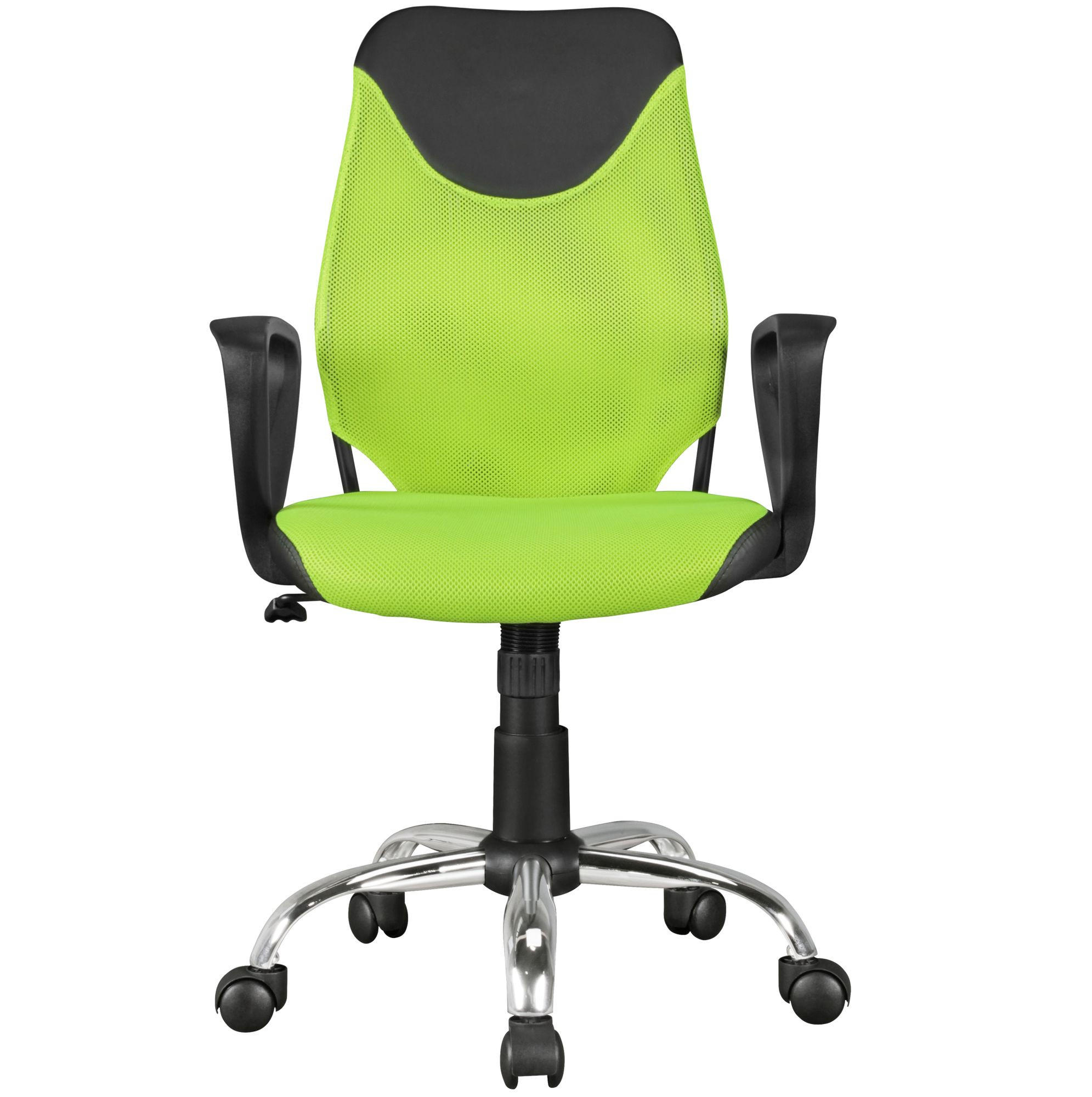 JUGENDDREHSTUHL Nylon Ergonomisch Höhenverstellbar DAVOS, Grün 60x60x101 cm - Silberfarben/Schwarz, Textil/Metall (60/101/60cm) - KADIMA DESIGN