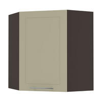 KÜCHENHÄNGESCHRANK Kvantum W10/60 Vanille Matt / Lava Matt 60 / 60 / 72cm - Dunkelgrau/Creme, Holz/Holzwerkstoff (60/72/60cm) - Feldmann-Wohnen