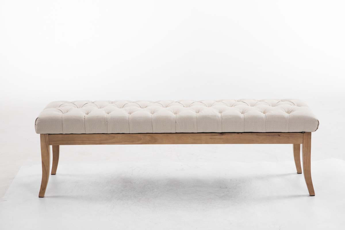 SITZBANK Cannes Stoff Creme Hellbraun - Creme, Textil (150/46/38cm) - DELUKE