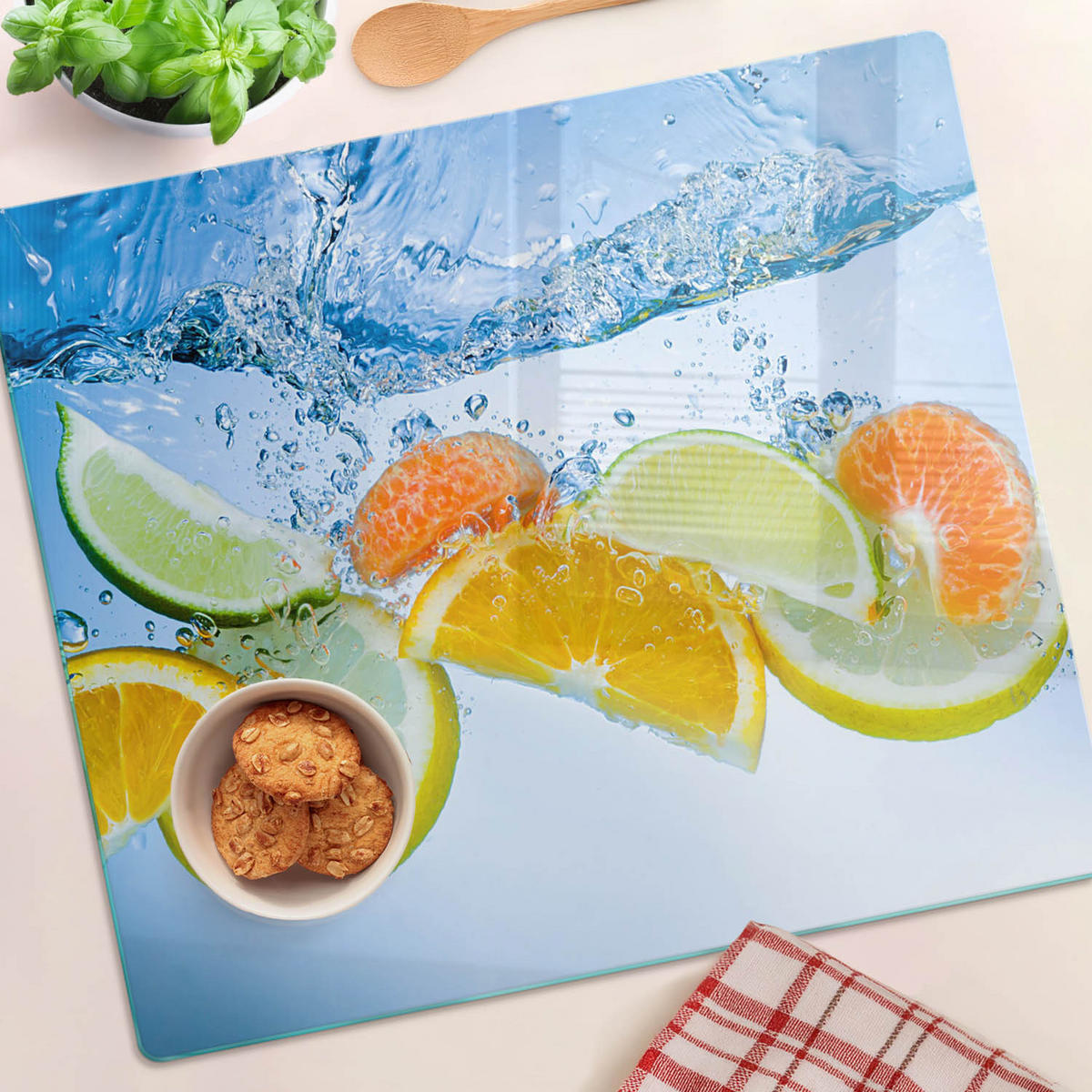 GLASPLATTE 60x52 cm Zitruswasser - Gelb, Glas (60/0.4/52cm) - TULUP