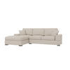 ECKSOFA Saga Beige Cord - Beige/Schwarz, Holz/Buchenholz (306/184cm) - S-Style Möbel